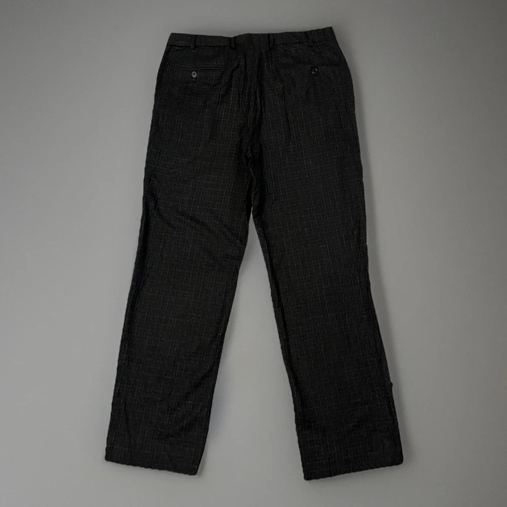Brooks Brothers Regent Pants Mens 36x31 Gray Plaid Wool Flat Front Dress Pants